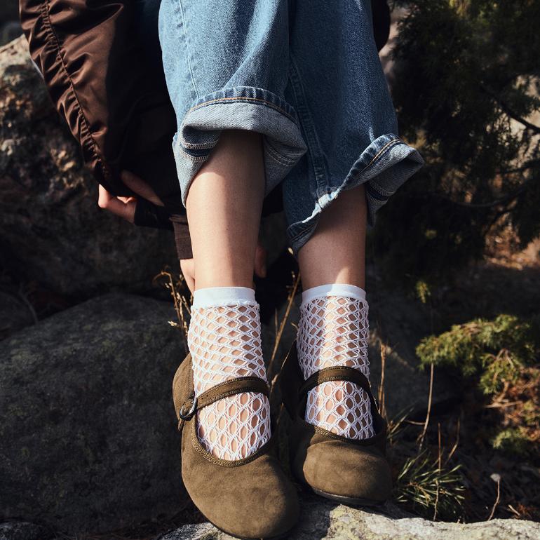 Jonak Deesse Ballet Flats, Kaki Leather