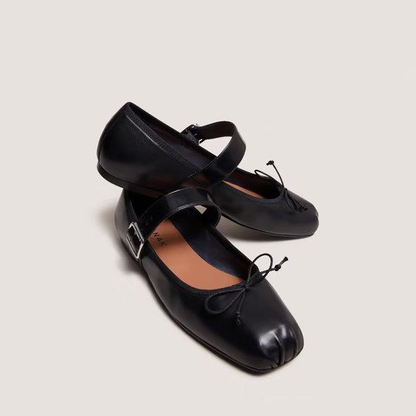 Jonak Dominante Ballet Flats, Black Leather
