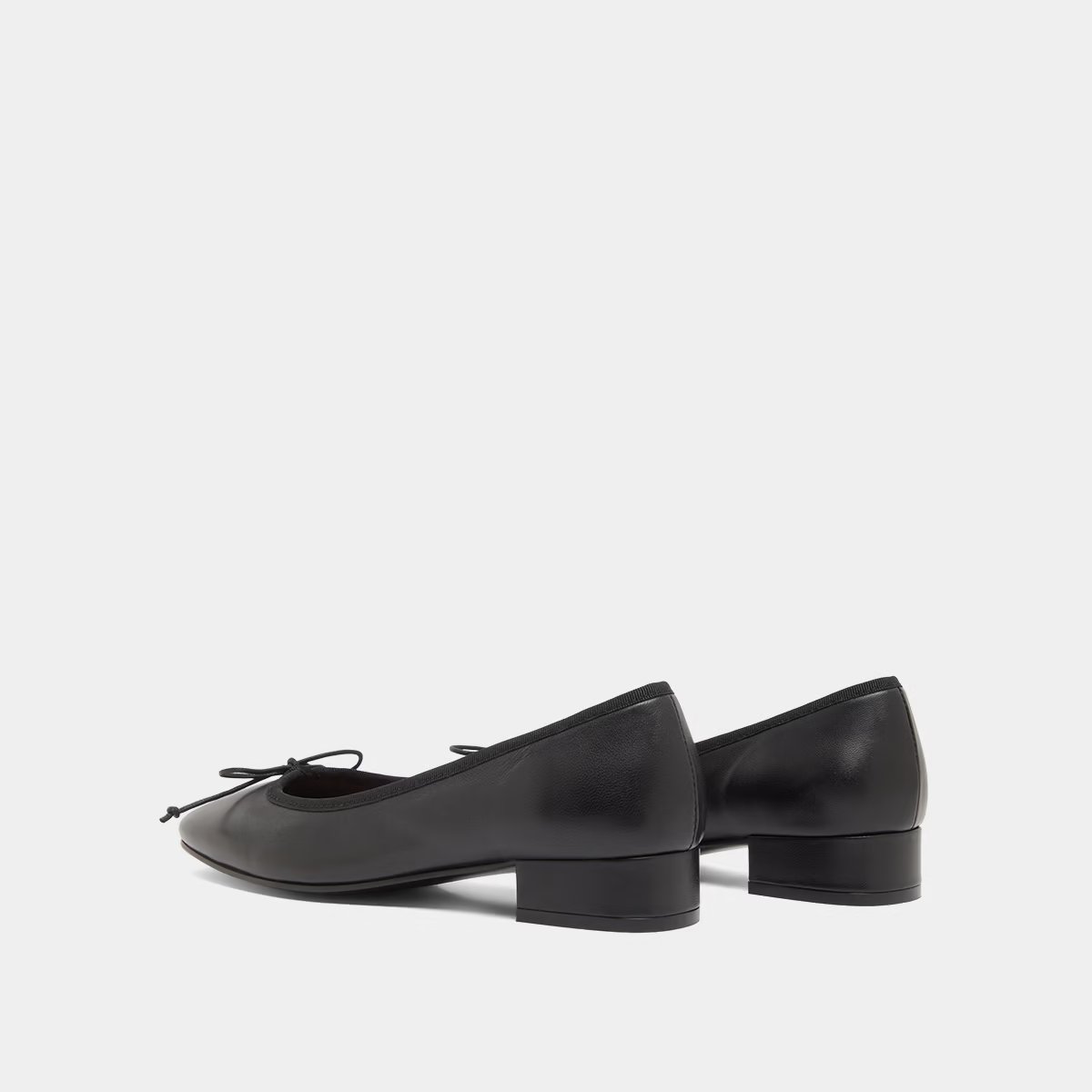 Jonak Dadou Heeled Ballet Flats, Black Leather.