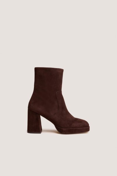 Jonak Vesna Heeled Boots, Maroon Velvet.