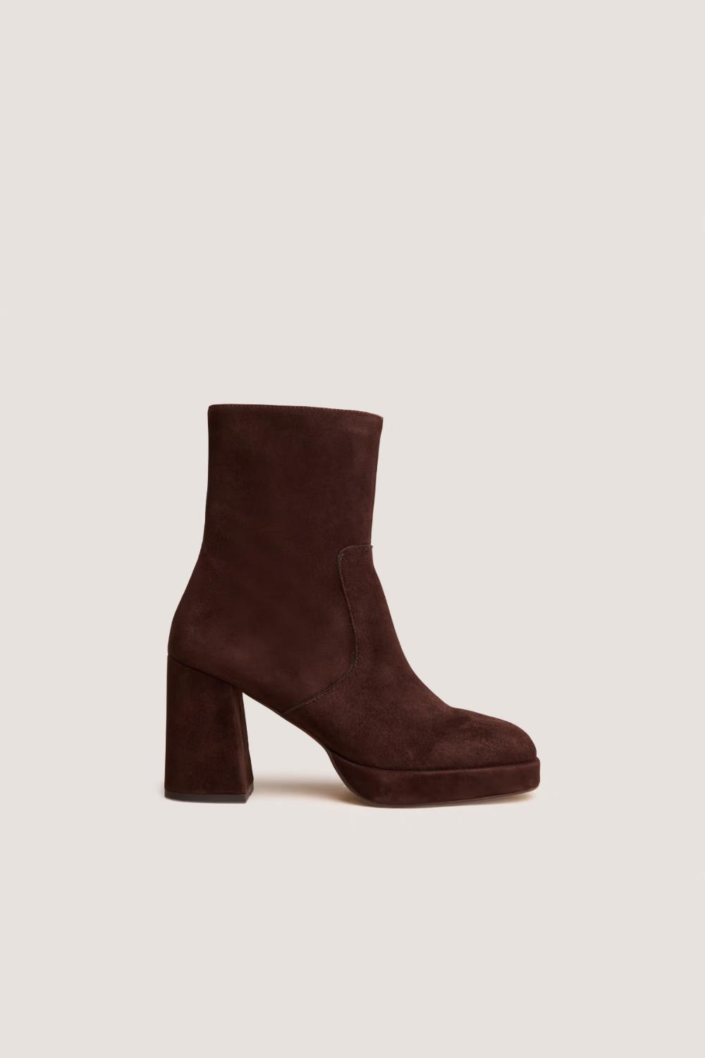 Jonak Vesna Heeled Boots, Maroon Velvet.