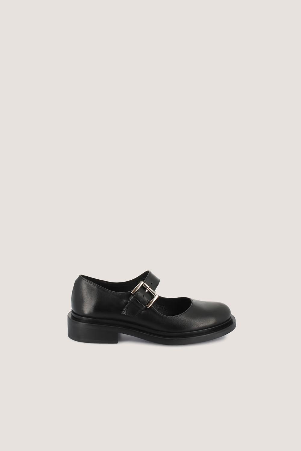 Jonak Mathou Mary Janes, Black Leather