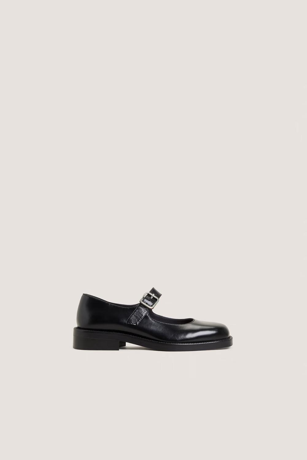Jonak Daz Ballet Flats, Black Leather.