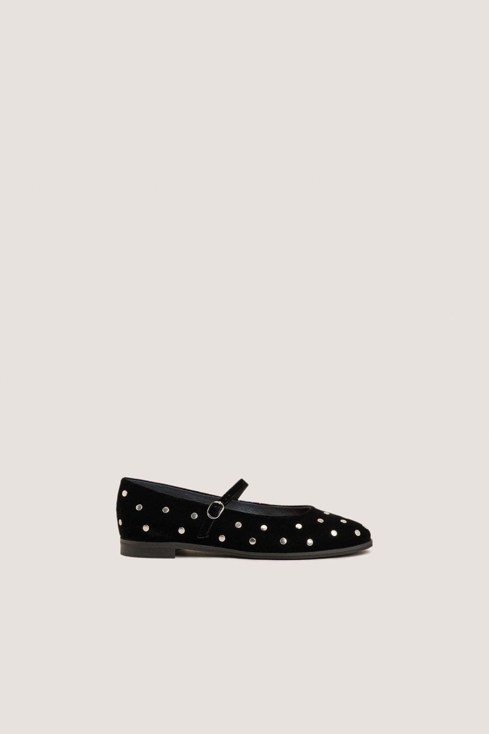 Jonak Deliott Ballet Flats, Black Suede