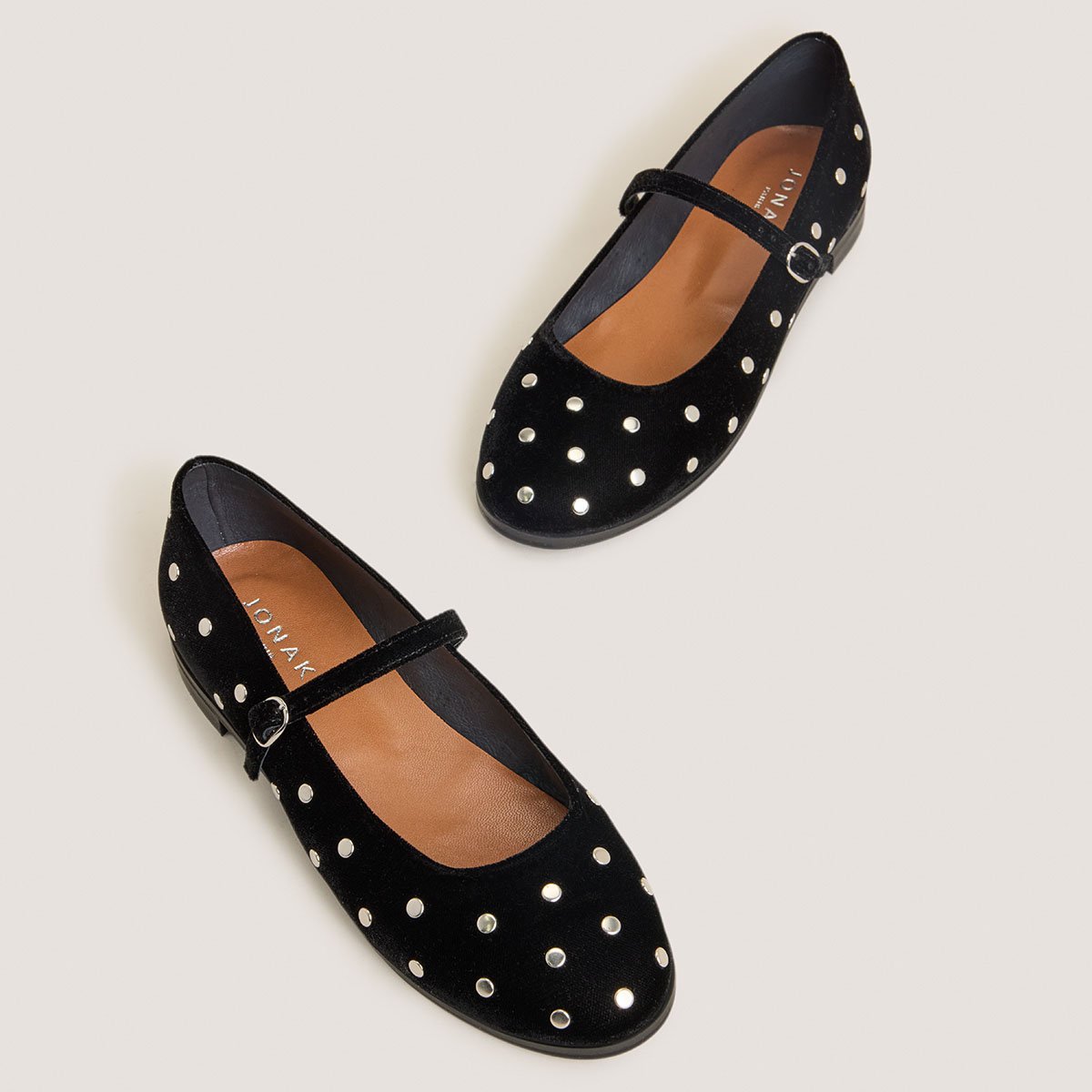 Jonak Deliott Ballet Flats, Black Suede