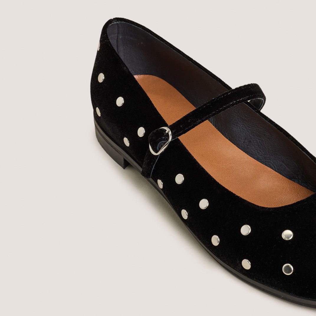 Jonak Deliott Ballet Flats, Black Suede