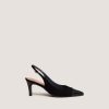 Jonak Destelle Heeled Slingbacks, Black Patent Leather and Velvet