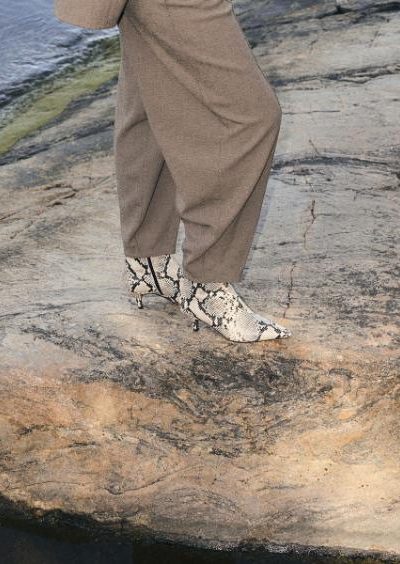 Alternative view of Jonak Borg Heeled Ankle Boots, Black & White Reptile Leather