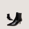 Jonak Borgia Heel Ankle Boots, Black Shiny Leather