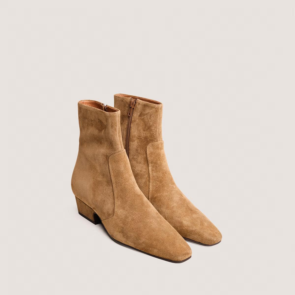 3900248-320 (1) Jonak Domaine Ankle Boots, Tobacco Suede.