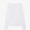 Zadig & Voltaire Tuni Henley T-Shirt, White.