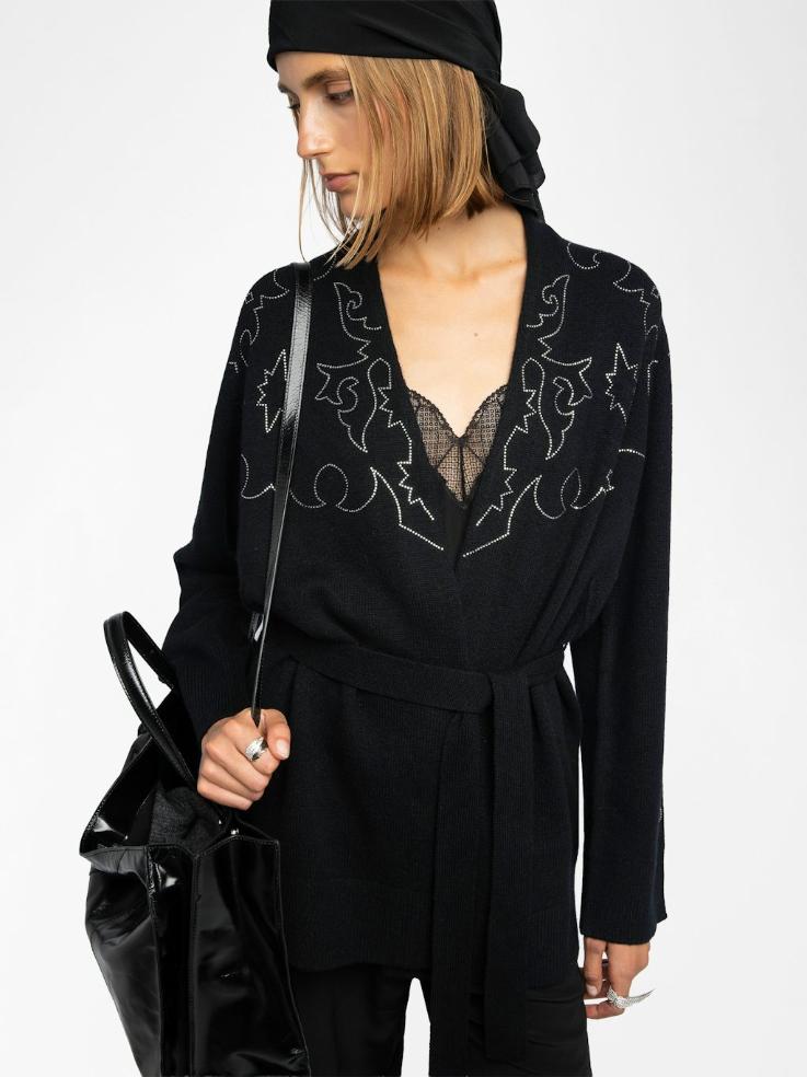 Zadig & Voltaire Salomy Cashmere Cardigan, Black.