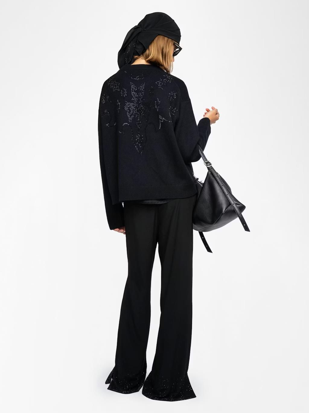 KWSW02841_BLACK_BACK_68cc06b3d1ae5 Zadig & Voltaire Markuz Cashmere Sweater, Black.
