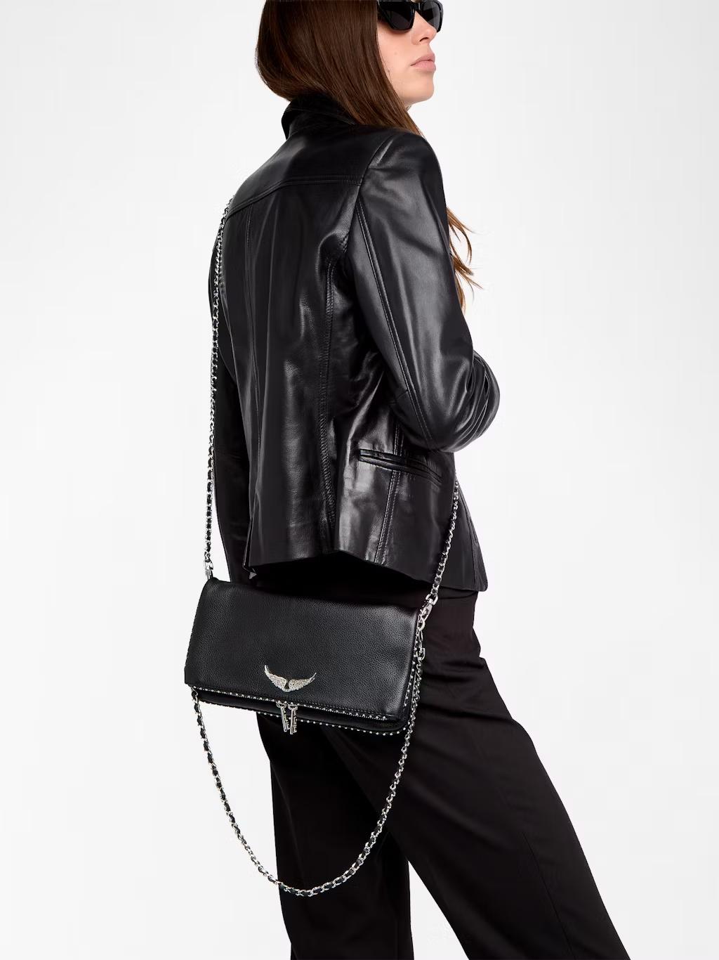 Zadig & Voltaire Rock Studs Pochette, Black.