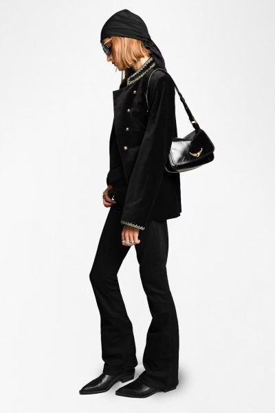 Zadig & Voltaire Le Zouzou Vintage Patent Bag, Black.