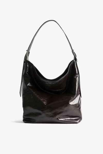 Zadig & Voltaire Jane Hobo Vintage Patent Bag, Brownie