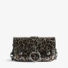 Zadig & Voltaire Kate Wallet Metal Leopard Bag, Silver.