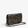 Zadig & Voltaire Rock Nano Metal Leopard Clutch, Silver.