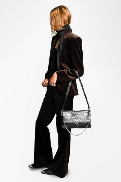 Zadig & Voltaire Rocky II Graffiti Bag, Black.