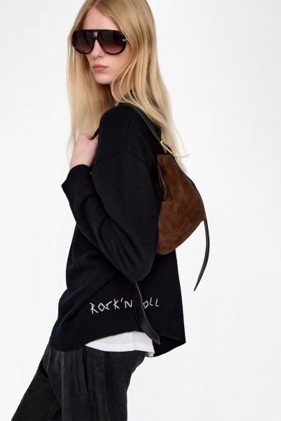 Zadig & Voltaire Baby Jane Suede Bag, Wood.