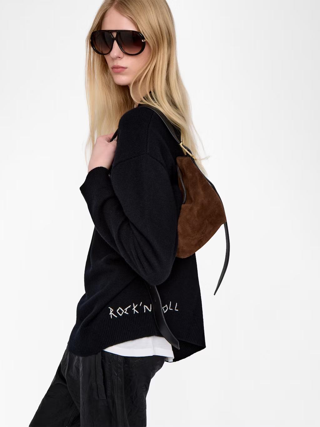 Zadig & Voltaire Baby Jane Suede Bag, Wood.
