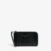 Zadig & Voltaire ZV Card Vintage Patent Studs Card Wallet, Black.
