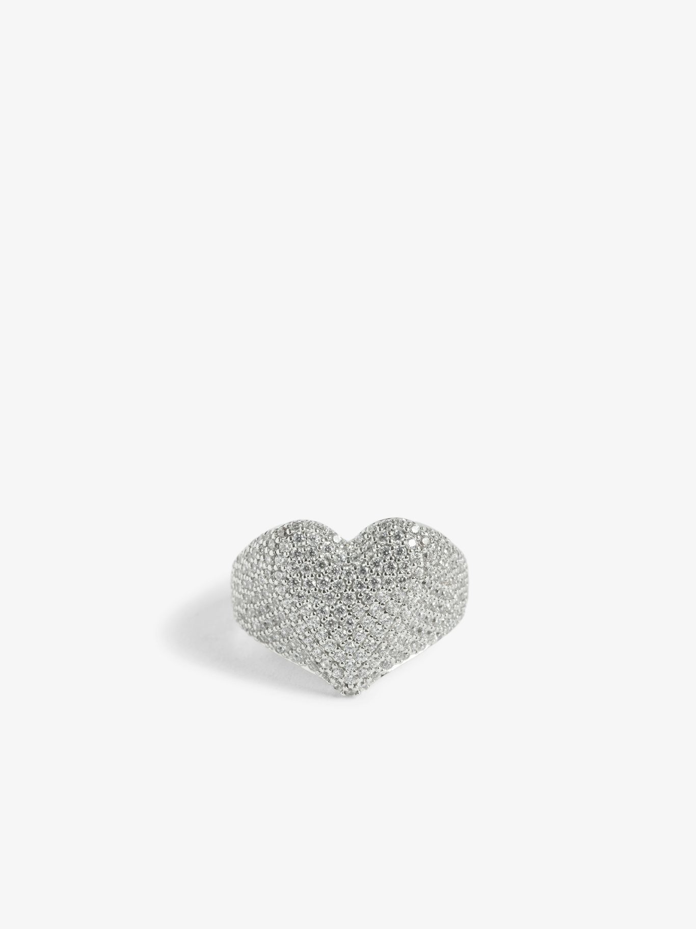 Zadig & Voltaire Heartbreaker Full Strass Ring, Shiny Silver.