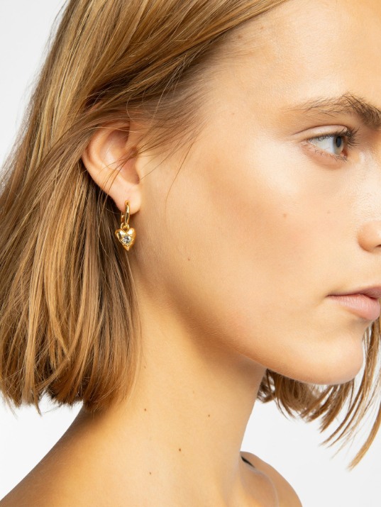 Zadig & Voltaire Heartbreaker Earrings, Shiny Gold