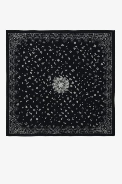 Zadig & Voltaire Blondie Bandana 130 Scarf, Black.