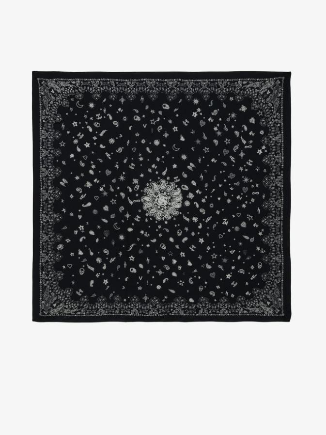Zadig & Voltaire Blondie Bandana 130 Scarf, Black.