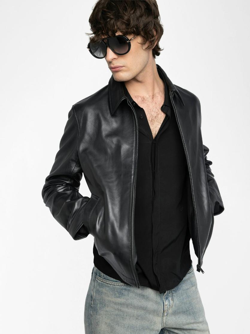 Zadig & Voltaire Loumy Leather Jacket Black.