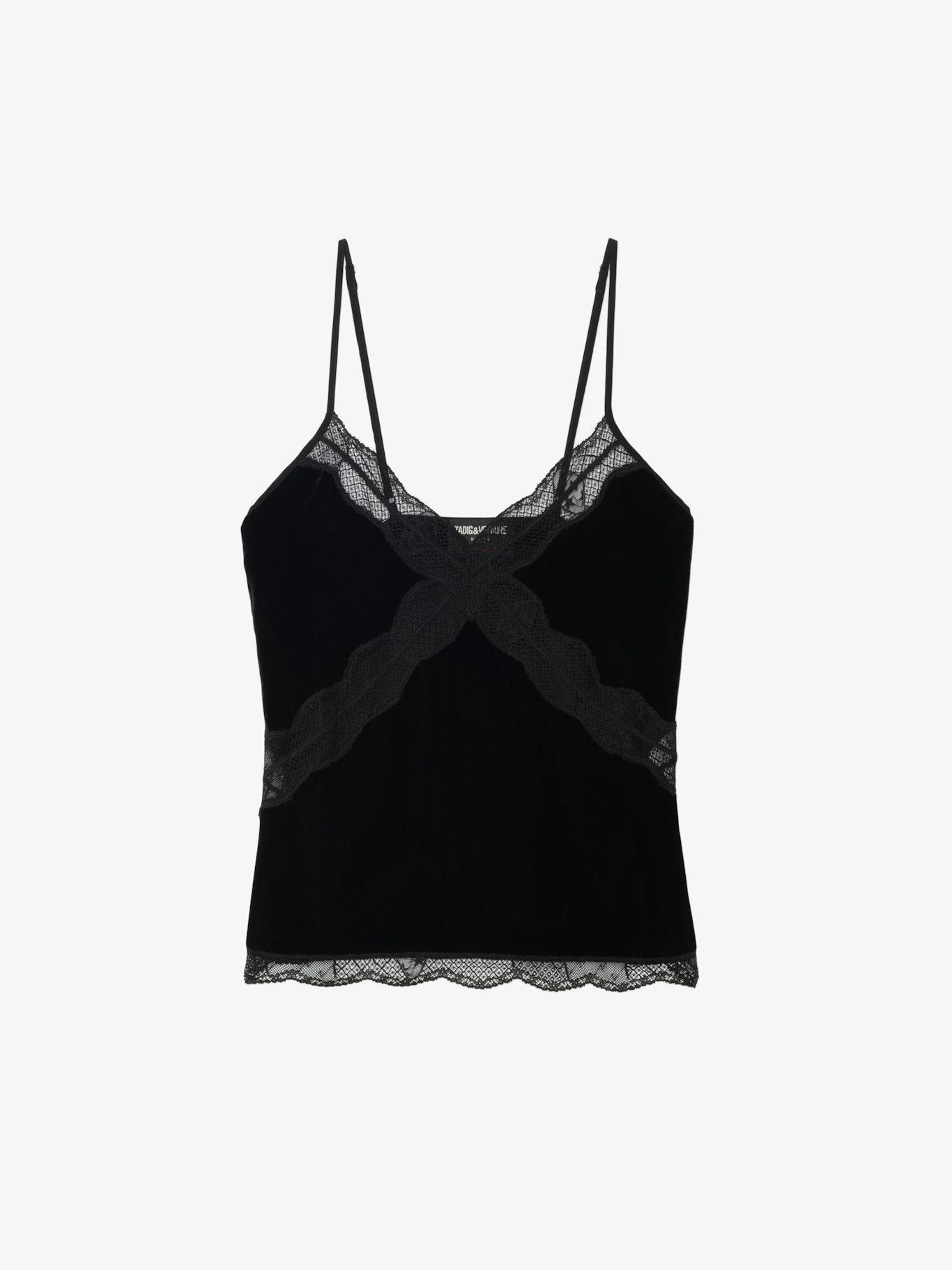 WWCR01302_BLACK_68cd5a4d6b73f Zadig & Voltaire Cishi Velvet Camisole, Black.