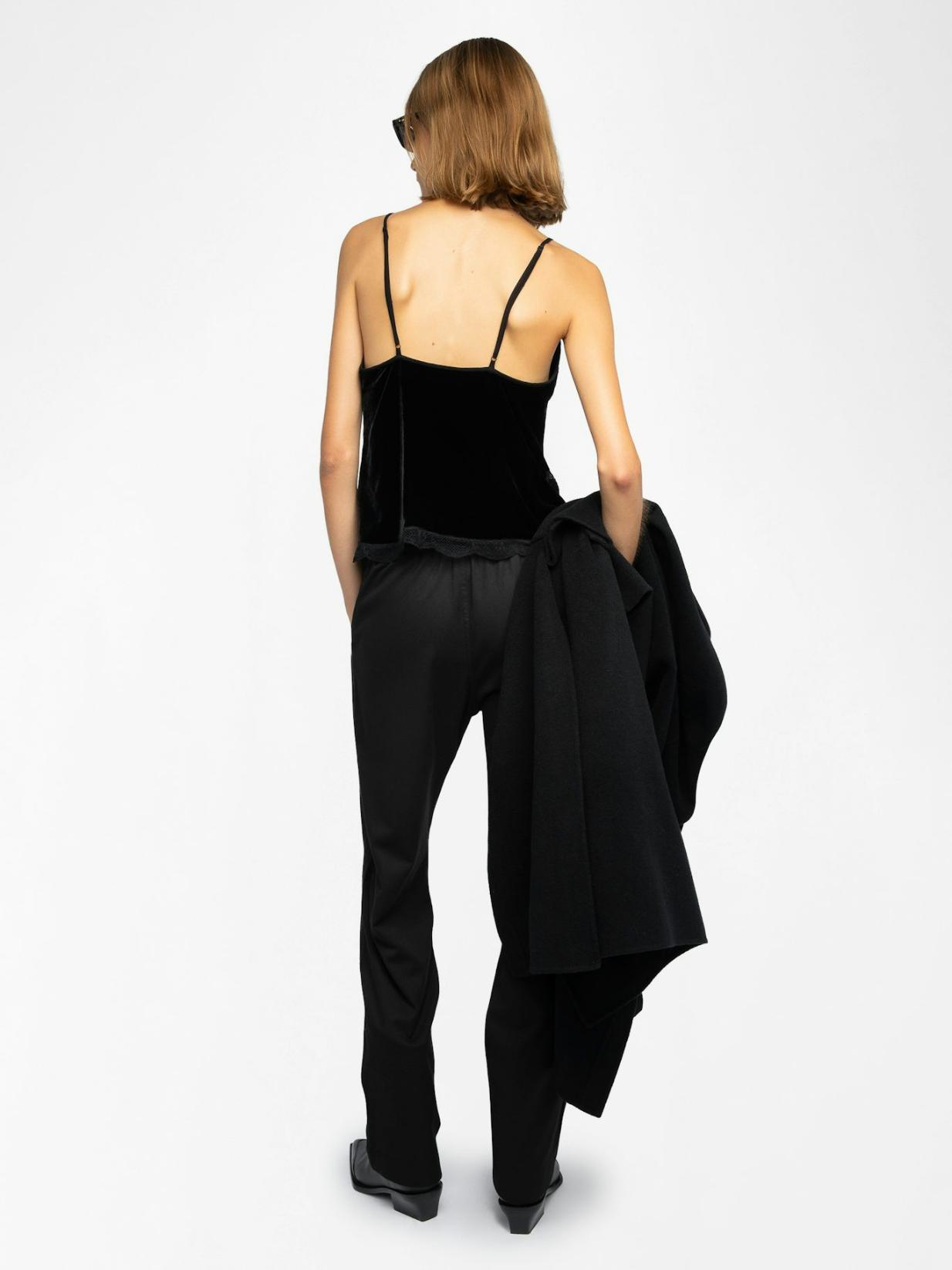 WWCR01302_BLACK_BACK_68d68d001a5eb Zadig & Voltaire Cishi Velvet Camisole, Black.