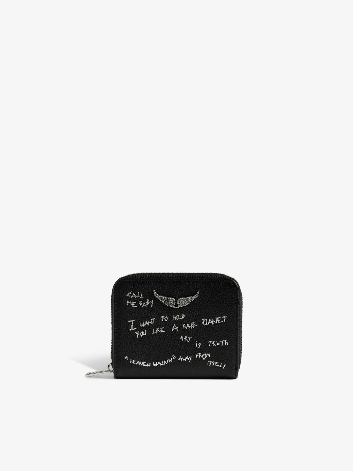 lwsg03735_black_packshot Zadig & Voltaire Mini ZV Graffiti Wallet, Black.