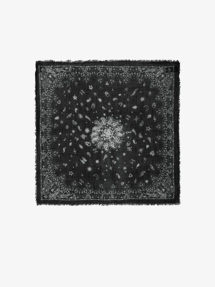 Zadig & Voltaire Nuage Bandana Scarf, Black.