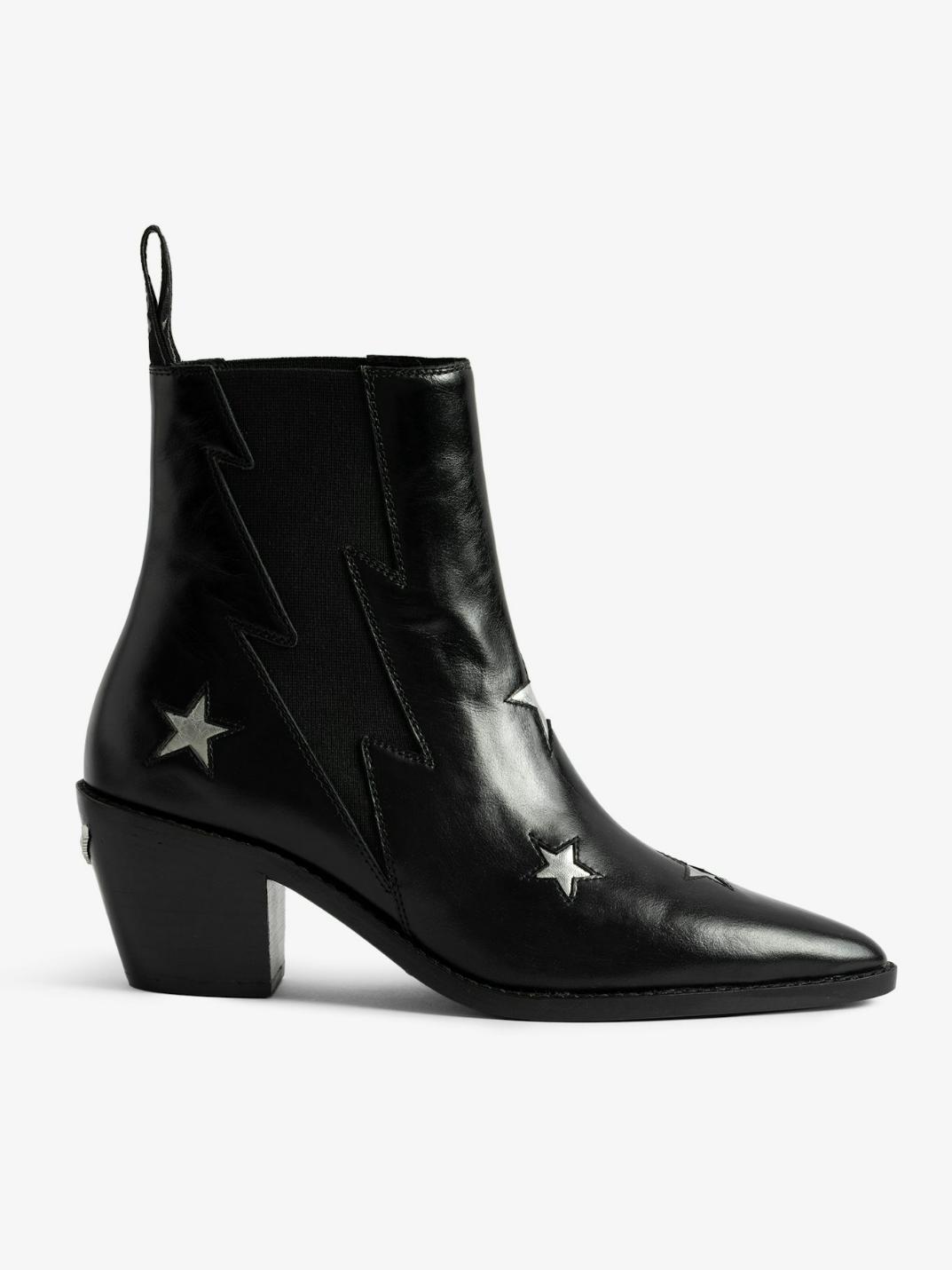 Zadig & Voltaire Tyler Stars Ankle Boots, Black.