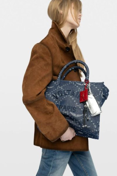 Zadig & Voltaire Angel Tote Denim Monogram Bag