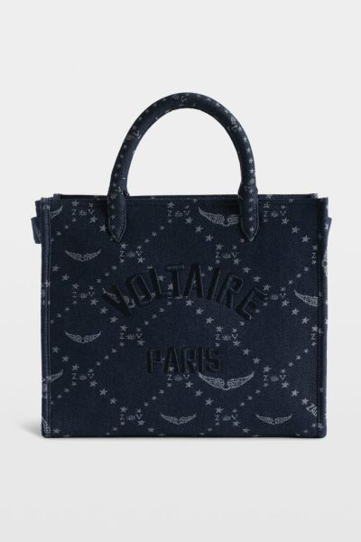Zadig & Voltaire Angel Tote Denim Monogram Bag