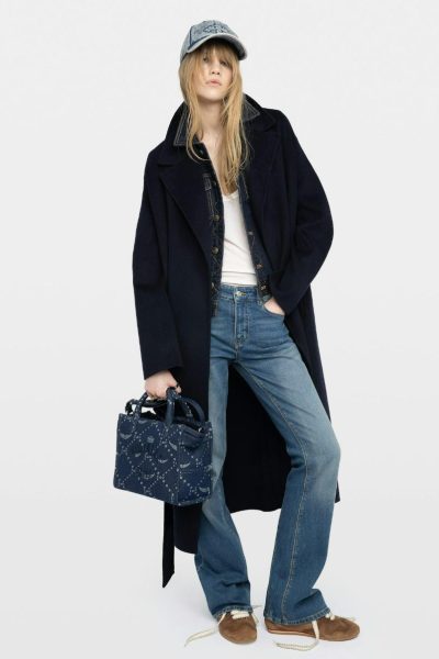 Zadig & Voltaire Angel Tote XS Denim Monogram Bag, Silent.