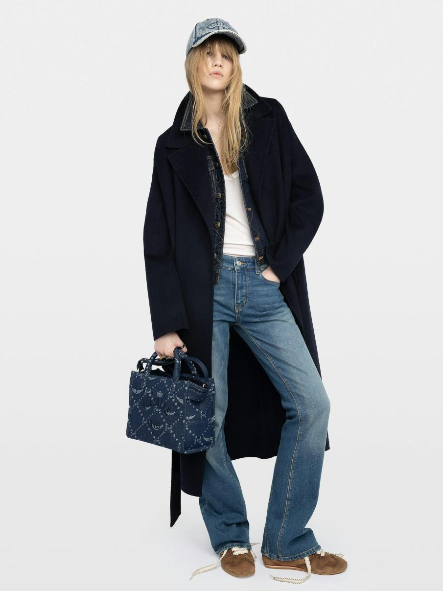 Zadig & Voltaire Angel Tote XS Denim Monogram Bag, Silent.