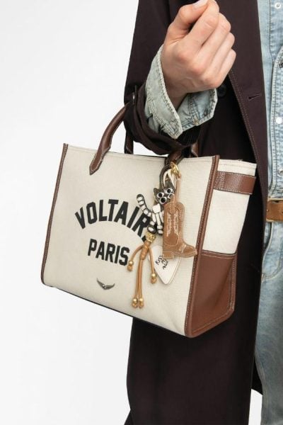 Zadig & Voltaire Tex Keyring, COGNAC.