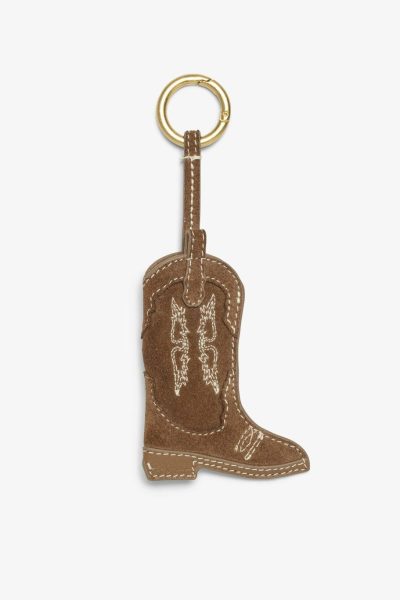 Zadig & Voltaire Tex Keyring, COGNAC.