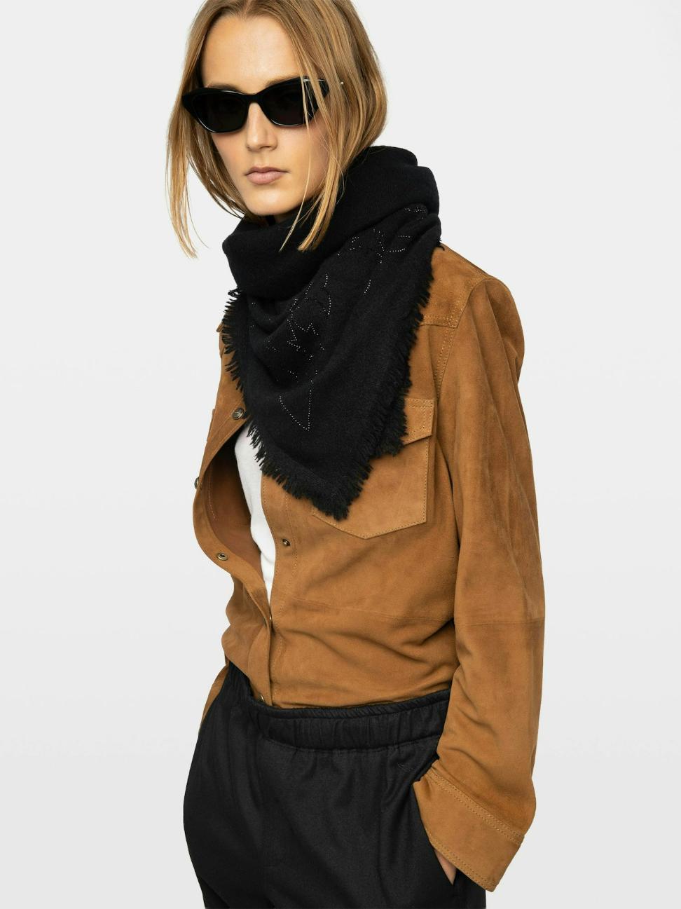 Zadig & Voltaire Stevie Scarf, Black.
