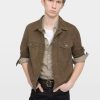 Zadig & Voltaire Bases Suede Leather Jacket, Moss.