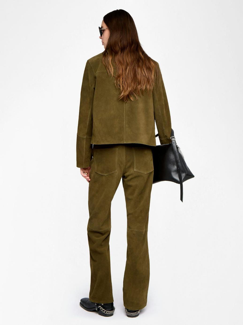 Zadig & Voltaire Lessa Suede Leather Jacket,