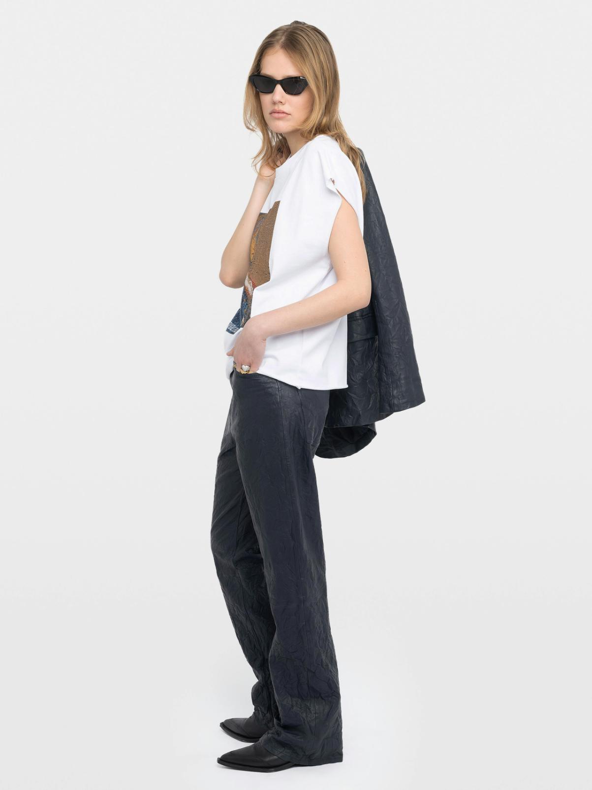 RWPA00069_ENCRE_ADDI_1_6996cef1d1ded Zadig & Voltaire Evy Leather Trousers, Encre.