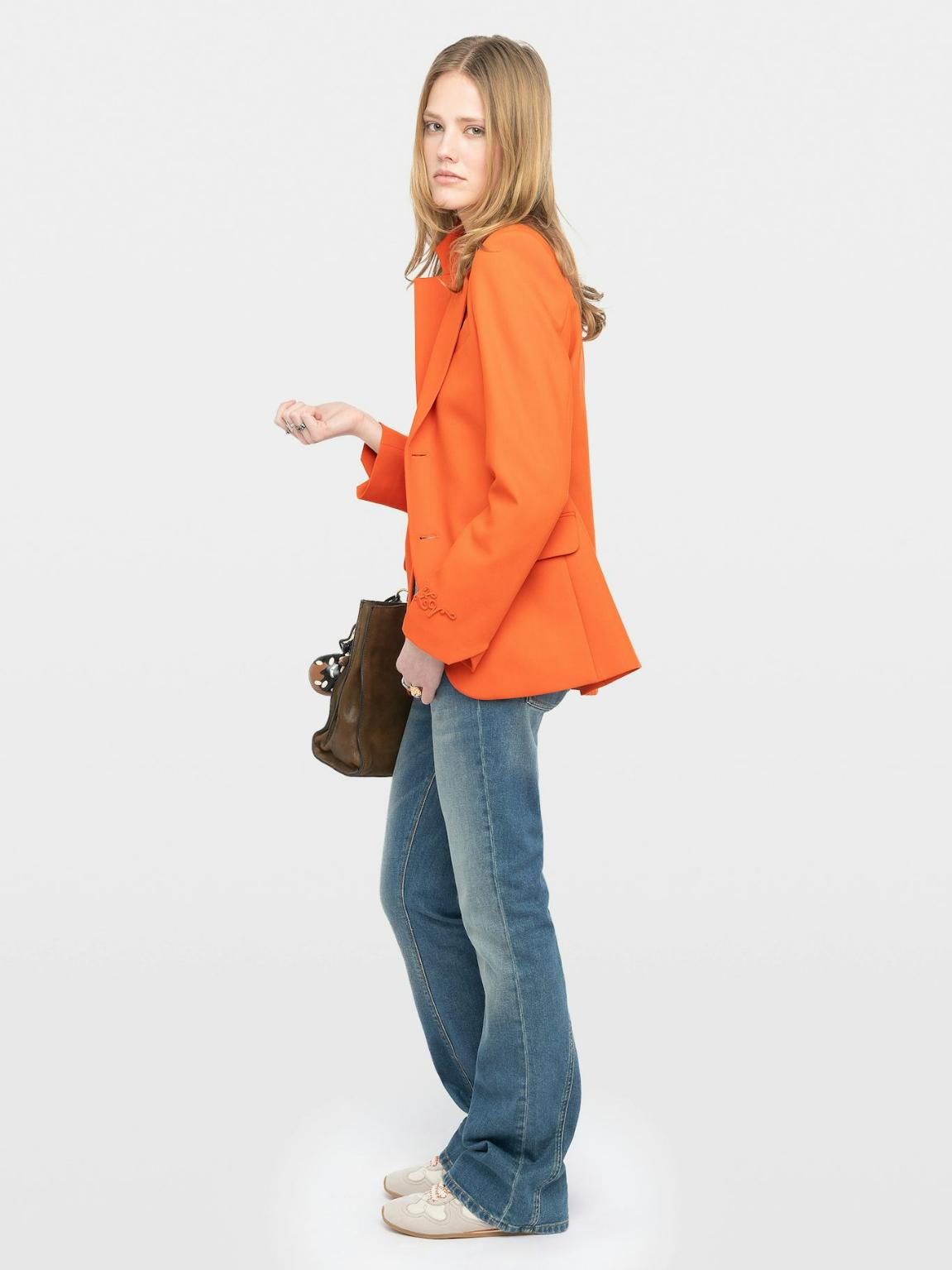 WWBL01968_TANGERINE_ADDI_1_69734011645e2 Zadig & Voltaire Vanille Blazer, Tangerine.