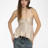 Zadig & Voltaire Cippie Satin Camisole, Gold.