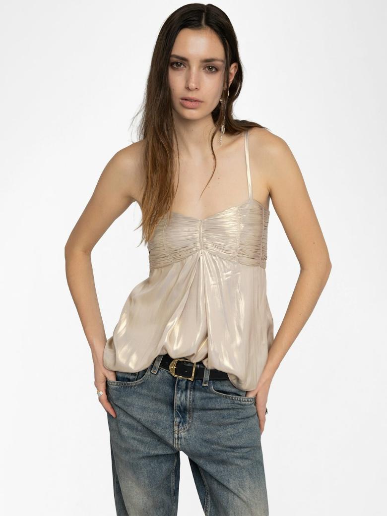 Zadig & Voltaire Cippie Satin Camisole, Gold.