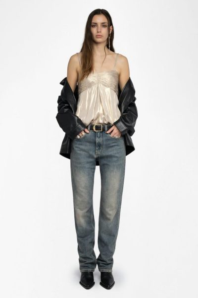 Zadig & Voltaire Cippie Satin Camisole, Gold.